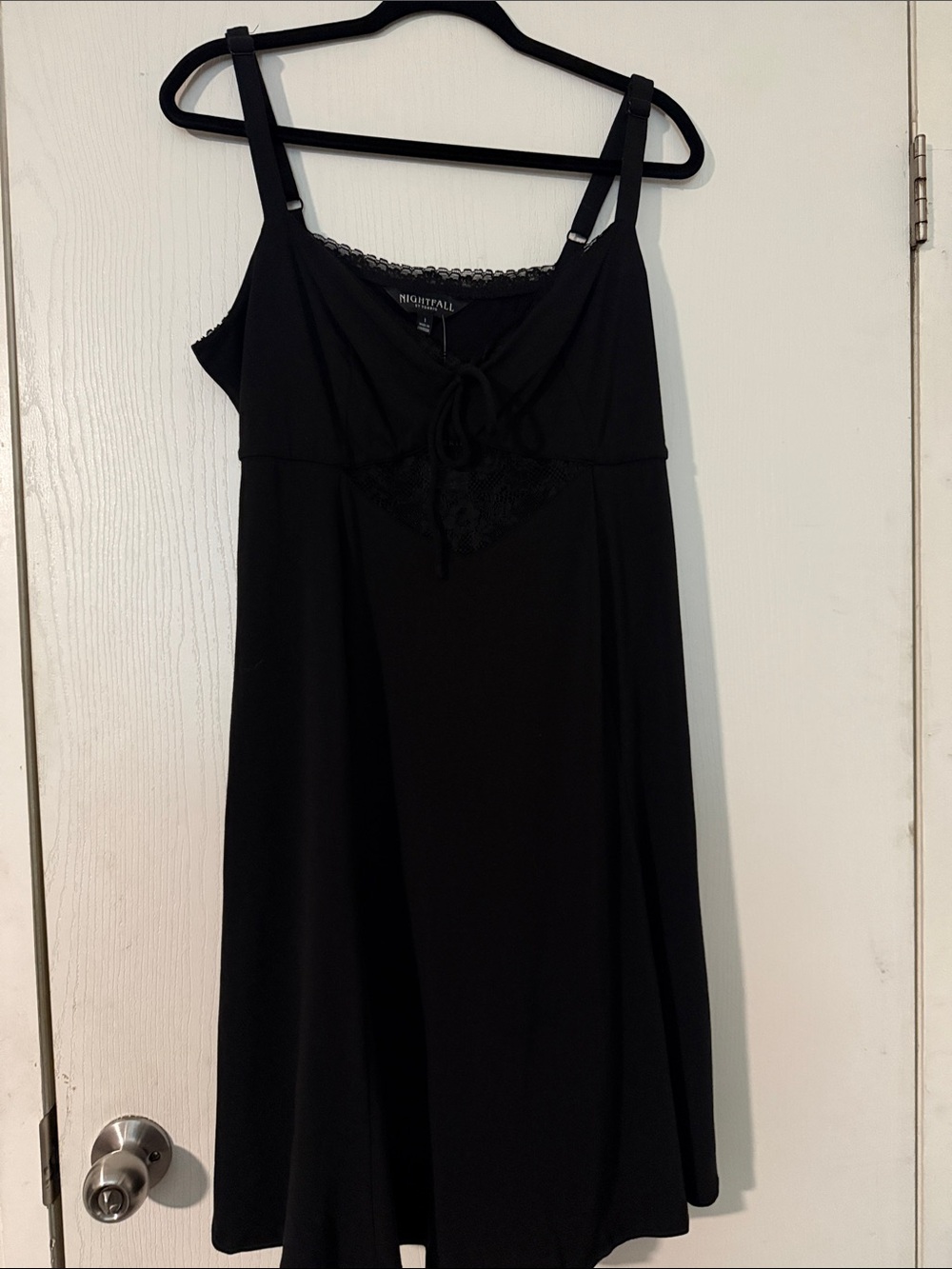 Black Midi Dress with Lace Detail - Women - Picture 5 of 5